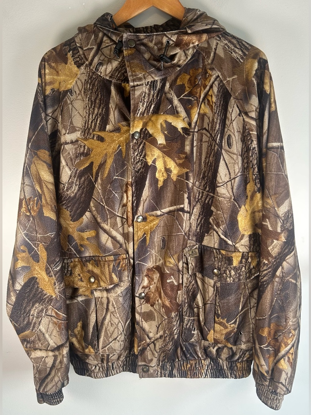 Whitewater Outdoors Men’s Jacket L Camo Realtree Hardwoods Gray Fleece Like New